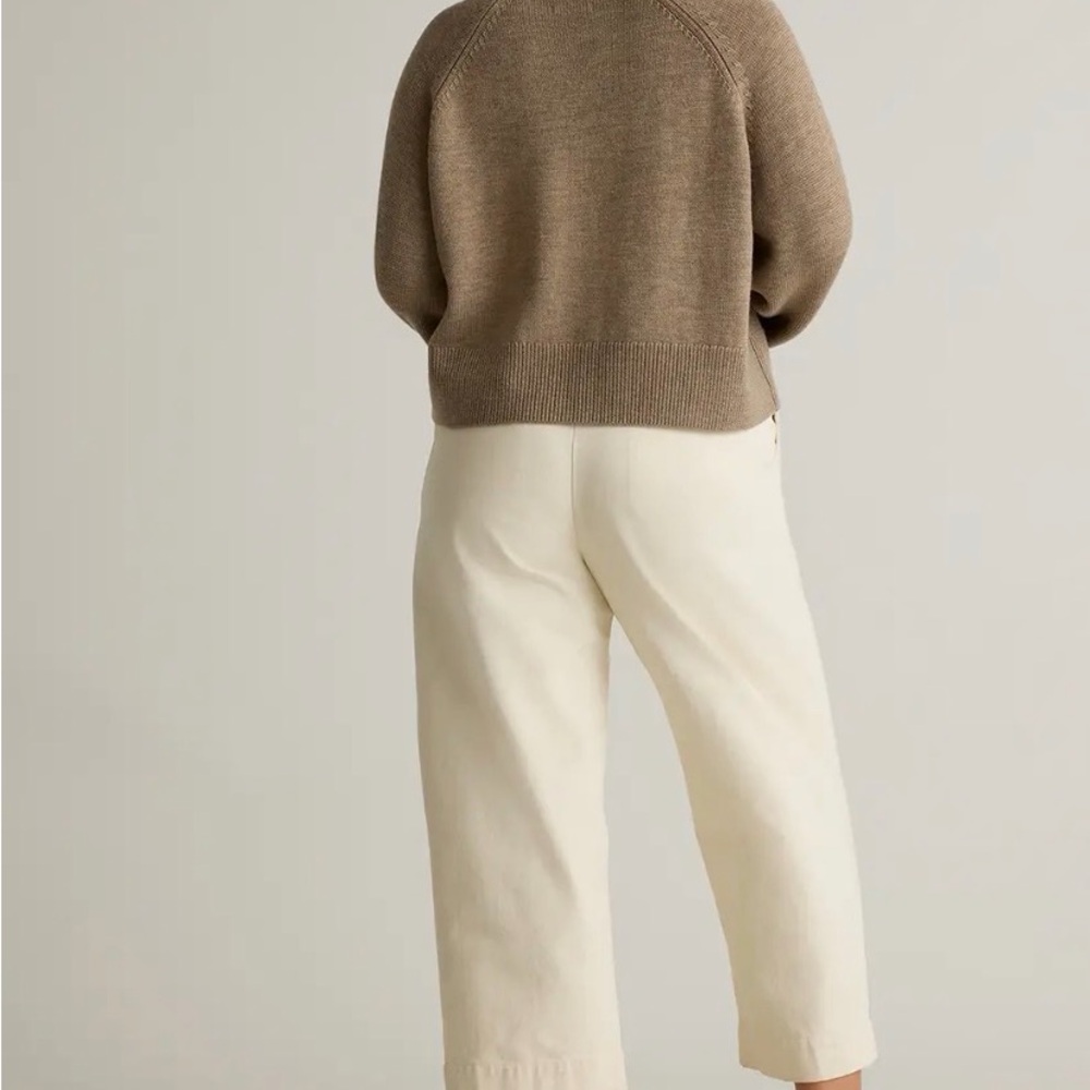 Quince Australian Merino wool mock neck Boxy Sweater in Malted Toffee size S - Picture 3 of 7
